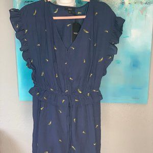 Very J Navy Romper Short